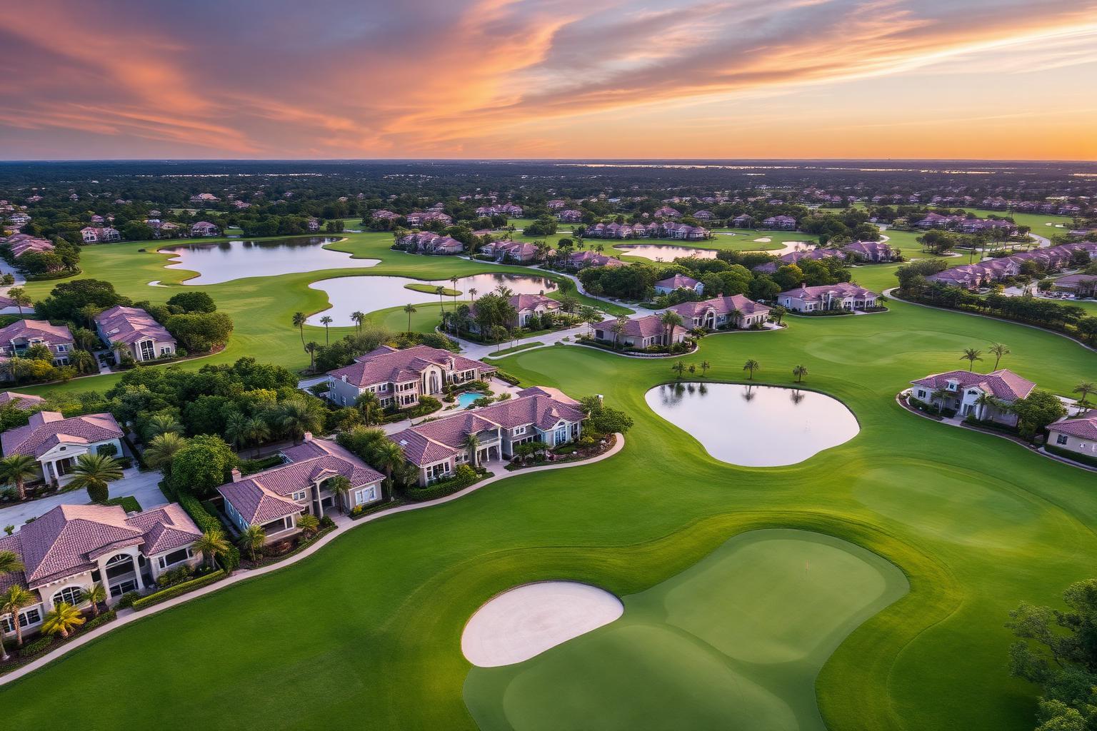 Aerial view of Grey Oaks, Naples FL