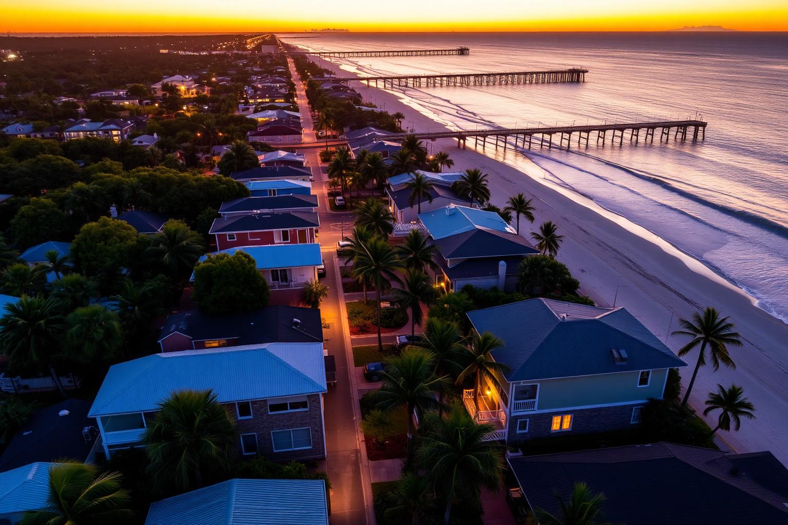 Aerial view of Old Naples, Naples FL