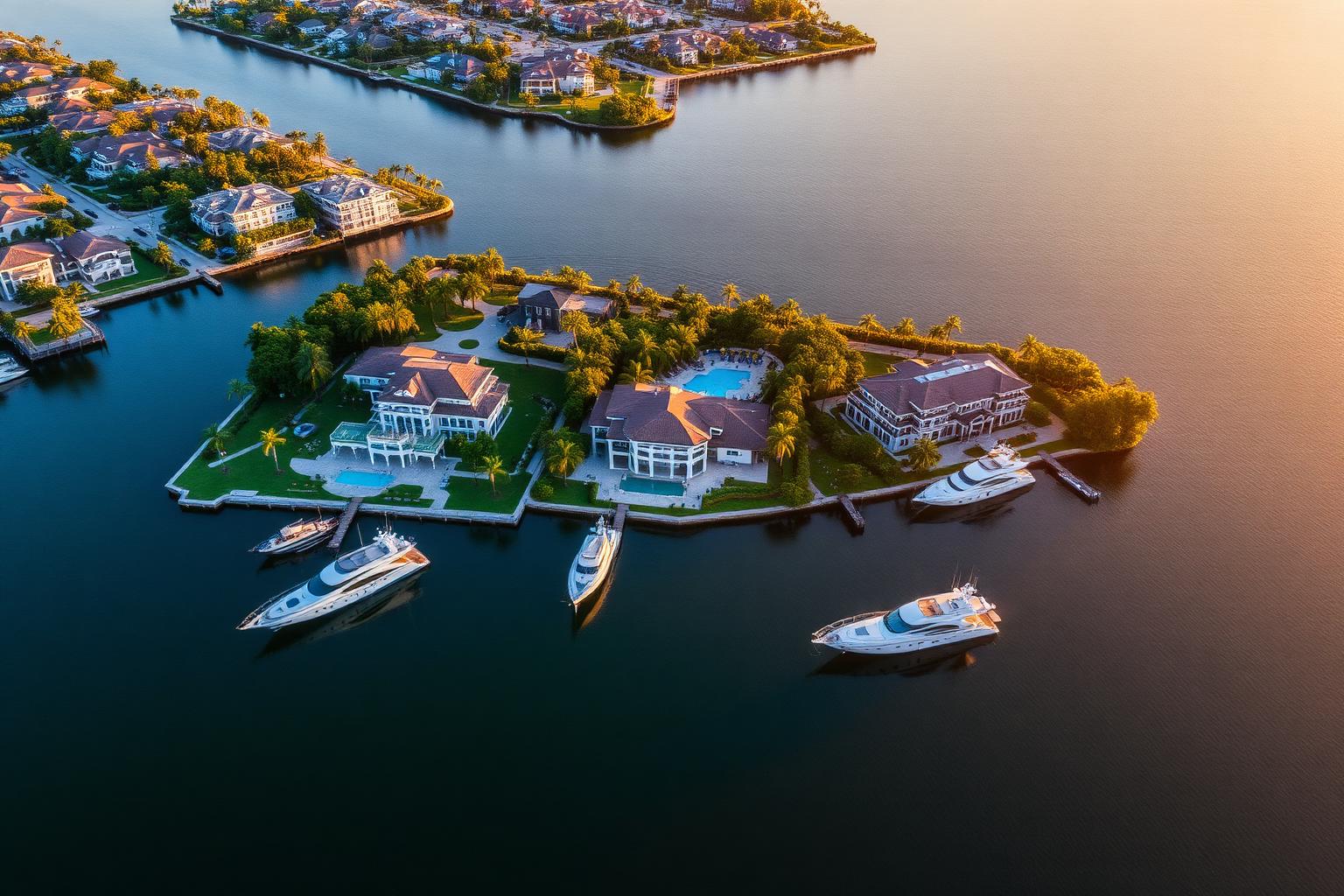 Aerial view of Port Royal, Naples FL